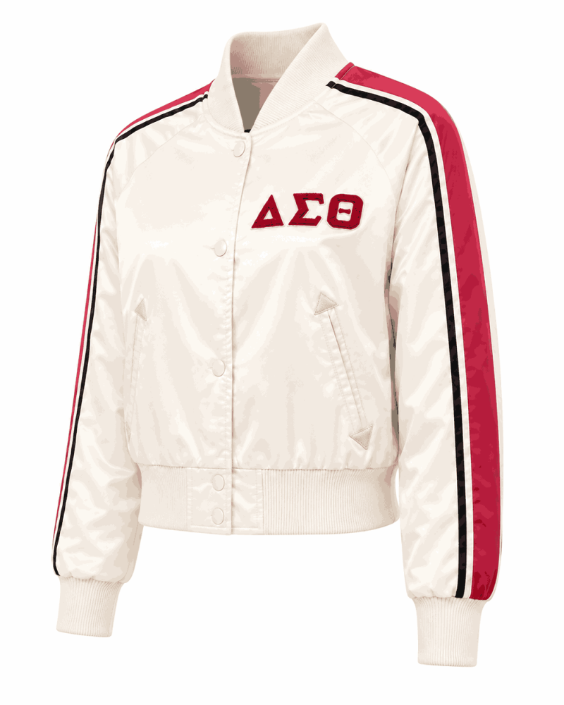 Women's Delta Cream & Crimson Stripe Style Lightweight Jacket
